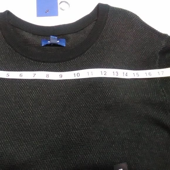 Mens Apt.9 XL Black 2 Tone Long Sleeve Crew - Picture 4 of 5